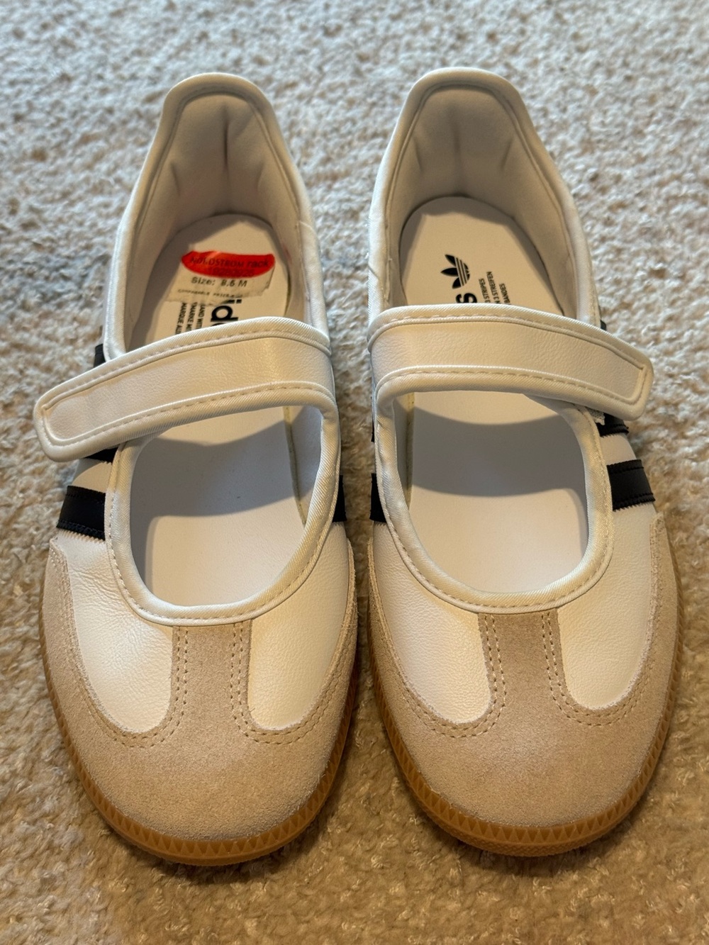 NEW adidas Samba Jane Shoes in Cloud White / Alumina / Core Black - Picture 5 of 10